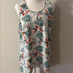 DR2 Tropical Print Tiger Sleeveless Top. Size medium